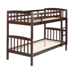 Beliani REVIN - Bunk bed - Dark brown - 90 x 200 cm - Pine wood