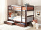 Beliani REVIN - Bunk bed with storage space - Dark brown - 90 x 200 cm - Pine wood