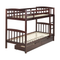 Beliani REVIN - Bunk bed with storage space - Dark brown - 90 x 200 cm - Pine wood