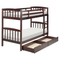 Beliani REVIN - Bunk bed with storage space - Dark brown - 90 x 200 cm - Pine wood