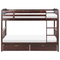 Beliani REVIN - Bunk bed with storage space - Dark brown - 90 x 200 cm - Pine wood