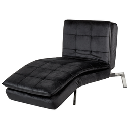 Beliani LOIRET - Chaise longue - Black - Velvet