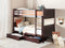 Beliani RADON - Bunk bed with storage space - Dark brown - 90 x 200 cm - Pine wood