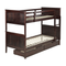 Beliani RADON - Bunk bed with storage space - Dark brown - 90 x 200 cm - Pine wood