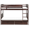 Beliani RADON - Bunk bed with storage space - Dark brown - 90 x 200 cm - Pine wood