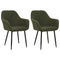 Beliani ALDEN - Eetkamerstoel set van 2 - Donkergroen - Bouclé