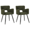 Beliani SANILAC - Eetkamerstoel set van 2 - Donkergroen - Bouclé