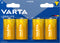 Varta Battery Alkaline, Mono, D, LR20, 1.5V Longlife, Retail Blister (4-Pack)