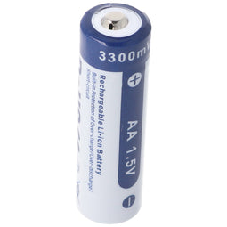 AA 1.5V 3300mWh typically 2000mAh lithium ion battery rechargeable only with a special charger