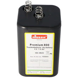 Nissen Premium 800 4R25 battery 6 volt 7-9000mAh capacity, dry battery Nissen 4R25 without mercury a