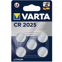 Varta CR2025 lithium battery in a pack of 5