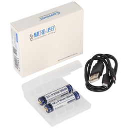 2 pieces Keeppower AAA 1.5V 1000mWh lithium ion battery, micro, AAA, LR03, with USB charging socket,