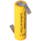 Flat Top NiCd Mignon battery 1.2V 600mAh AA soldering tag Z-shape, for emergency lighting etc.