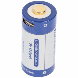 RCR123A 3V 880mAh 1.5A lithium ion battery 16340, only rechargeable via micro USB