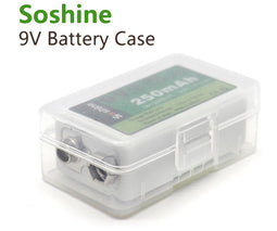 Soshine storage box for 9V block 6LR61 / AM-6 (6F22) rechargeable batteries or batteries6LR61 / AM-6