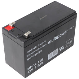 Multipower MP7-12B 12V 7Ah 6.3mm Faston lead battery AGM lead gel battery