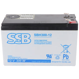 SSB SBH300-12 12V 9Ah lead battery AGM lead gel battery, with Faston 6.3mm, ideal for high current a