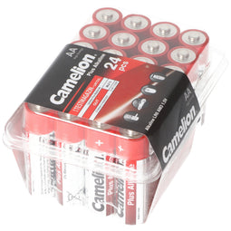 Camelion Plus alkaline AA batteries, 24 pieces in a practical storage box