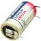 CR123A battery with 3-way print connection, 1-way print + / 2-way print contacts, voltage 3 volts