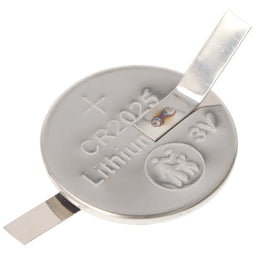 CR2025 lithium branded battery with Z-shaped lugs