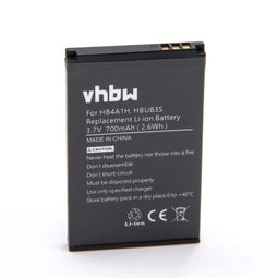 Li-Ion battery - 700mAh (3.7V) for mobile phone, smartphone, telephone replaces Vodafone HBU83S