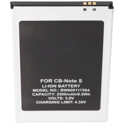 Li-Ion battery - 2500mAh (3.7V) for mobile phones, smartphones, telephones such as Cubot Note S