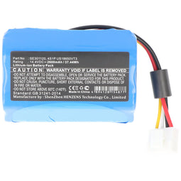 Medical technology battery as replacement for ResMed 4S1P US18650VT3, SE301120 - 2600mAh, 14.4V, Li-