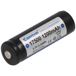Keeppower 17500 battery with 1200mAh, 3.6V - 3.7V Li-Ion battery protected