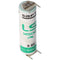 Saft LS14500 AA lithium battery 3.6 volts with print connection, LS14500 LiSOCI2 2600mAh double prin
