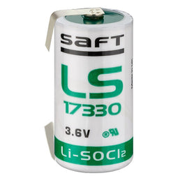 Saft Lithium LS-17330 3.6 V 2.1 Ah with U-soldering tag
