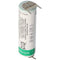 Saft LS14500 AA lithium battery 3.6 volts with print connection, LS14500 LiSOCl2 2600mAh 1er Print -
