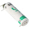 Saft LS14500 AA lithium battery 3.6 volts with print connection, LS14500 LiSOCl2 2600mAh 1er Print -