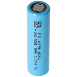 Molicel INR18650-M35A 3500mAh 10A Li-ion battery, 3.6V - 3.7V unprotected, flat top, dimensions 65x1