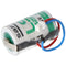 Saft lithium 3.6V battery LS14250 with cable and plug in the middle of the cell