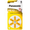 Panasonic PR10 hearing aid batteries PR-10 / 6LB, hearing aid cells Zinc Air 6er wheel