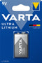 Varta lithium battery 9 volt, U9VL, 6AM6, Varta 6122 E-Block
