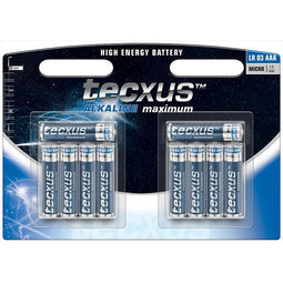 Tecxus Alkaline Micro AAA battery in a pack of 10