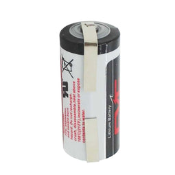 Lithium 3.6V battery ER 14335, 2/3 AA ER14335 standard battery with soldering lug U-shape for self-c