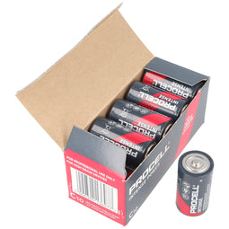 10 pieces of Duracell Procell Intense Baby C, LR14 in a box, for energy-intensive devices