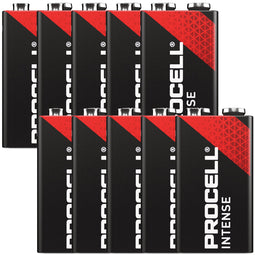 10 pieces of Duracell Procell Intense 9V, 6LR61 in a box, for energy-intensive devices