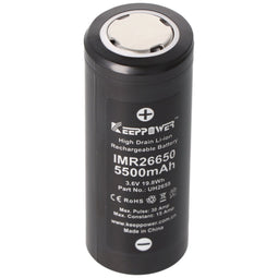 IMR 26650 Li-Ion battery 6000mAh 3.6V - 3.7V 15A (constant) Dimensions 66.5 x 26.3 mm