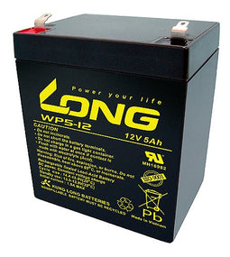 Kung Long WP5-12 F2 lead-fleece battery, 12V, 5Ah with 6.3mm Faston connection