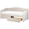 Beliani VITTEL - Bed with storage - Beige - Polyester