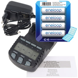 Technoline BC 700 battery charger black with 4x eneloop HR-3UTG and AccuCell battery box