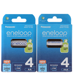 Panasonic Eneloop combi pack with 4x AA and AAA batteries and 2 AccuCell battery boxes Free