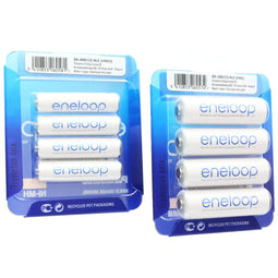 Sanyo eneloop combi pack 4x AA Mignon + 4x AAA micro batteries, new now from Panasonic