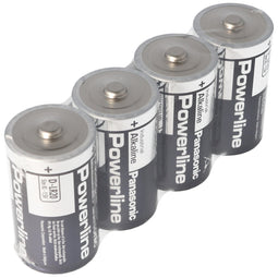 Powerline LR20 mono alkaline batteries in 4 foil, 1.5 volt, capacity 19760mAh