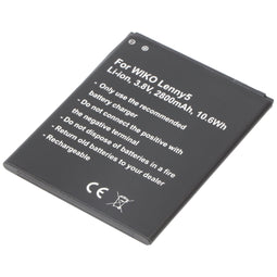 Battery suitable for WIKO Lenny 5, Li-ion, 3.8V, 2800mAh, 10.6Wh