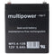 Multipower MP5.4-12B 12V 5.4Ah 6.3mm Faston lead battery AGM lead gel battery