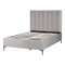 Beliani SEZANNE - Double bed with storage space - Light gray - 140 x 200 cm - Velvet